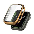 Electroplating Shockproof PC Protective Case with Tempered Glass Film For Apple Watch Series 9 / 8 / 7 45mm(Gold) - 1