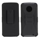 For Motorola Moto X4 PC + Silicone Back Clip Sliding Sleeve Protective Case(Black) - 1