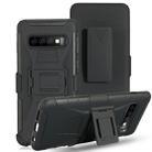 For Galaxy S10e PC + Silicone Back Clip Sliding Sleeve Protective Case(Black) - 1