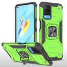 For OPPO A54 4G Magnetic Armor Shockproof TPU + PC Phone Case with Metal Ring Holder(Green) - 1