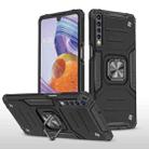 For LG Stylo 7 4G Magnetic Armor Shockproof TPU + PC Phone Case with Metal Ring Holder(Black) - 1