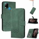 For Infinix Hot 10 Cubic Skin Feel Flip Leather Phone Case(Dark Green) - 1