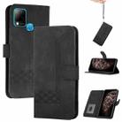 For Infinix Hot 10 Cubic Skin Feel Flip Leather Phone Case(Black) - 1