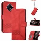 For Infinix Zero 8 / X687 Cubic Skin Feel Flip Leather Phone Case(Red) - 1