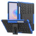 For Galaxy Tab S6 Tire Texture TPU + PC Shockproof Case with Holder(Blue) - 1