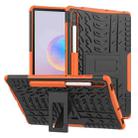For Galaxy Tab S6 Tire Texture TPU + PC Shockproof Case with Holder(Orange) - 1