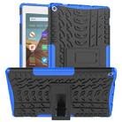 For Amazon Kindle Fire HD 10 2019 Tire Texture TPU + PC Shockproof Case with Holder(Blue) - 1