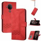 For Nokia C300 Cubic Skin Feel Flip Leather Phone Case(Red) - 1