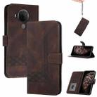 For Nokia 3.4 / 5.4 Cubic Skin Feel Flip Leather Phone Case(Dark Coffee) - 1