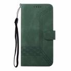 For Sony Xperia 10 III Cubic Skin Feel Flip Leather Phone Case(Dark Green) - 2