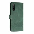 For Sony Xperia 10 III Cubic Skin Feel Flip Leather Phone Case(Dark Green) - 3