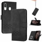 For Samsung Galaxy A20e Cubic Skin Feel Flip Leather Phone Case(Black) - 1