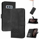 For Samsung Galaxy S10e Cubic Skin Feel Flip Leather Phone Case(Black) - 1