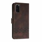 For Samsung Galaxy S20+ Cubic Skin Feel Flip Leather Phone Case(Dark Coffee) - 3