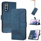 For Samsung Galaxy S21+ 5G Cubic Skin Feel Flip Leather Phone Case(Royal Blue) - 1