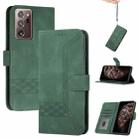 For Samsung Galaxy S21 Ultra 5G Cubic Skin Feel Flip Leather Phone Case(Dark Green) - 1