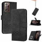 For Samsung Galaxy S22 Ultra 5G Cubic Skin Feel Flip Leather Phone Case(Black) - 1