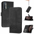 For Tecno Camon 17 Pro Cubic Skin Feel Flip Leather Phone Case(Black) - 1