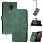 For Tecno Spark 6 Cubic Skin Feel Flip Leather Phone Case(Dark Green) - 1