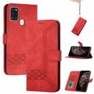 For Tecno Spark 6 Go Cubic Skin Feel Flip Leather Phone Case(Red) - 1