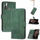 For Tecno Spark 7 Cubic Skin Feel Flip Leather Phone Case(Dark Green) - 1