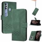 For Tecno Spark 7 Pro Cubic Skin Feel Flip Leather Phone Case(Dark Green) - 1