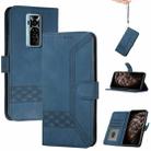 For Tecno Phantom X Cubic Skin Feel Flip Leather Phone Case(Royal Blue) - 1