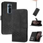 For Tecno Phantom X Cubic Skin Feel Flip Leather Phone Case(Black) - 1