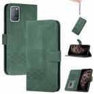 For Tecno Pova 2 Cubic Skin Feel Flip Leather Phone Case(Dark Green) - 1