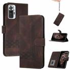 For Xiaomi Redmi Note 10 Pro Cubic Skin Feel Flip Leather Phone Case(Dark Brown) - 1