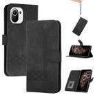 For Xiaomi Mi 11 Cubic Skin Feel Flip Leather Phone Case(Black) - 1