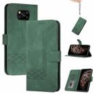 For Xiaomi Poco X3 NFC Cubic Skin Feel Flip Leather Phone Case(Dark Green) - 1