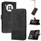 For Huawei nova 8i Cubic Skin Feel Flip Leather Phone Case(Black) - 1