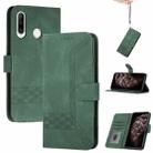 For Huawei P Smart 2019 Cubic Skin Feel Flip Leather Phone Case(Dark Green) - 1