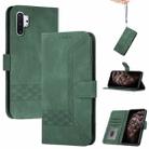 For Huawei P30 Pro Cubic Skin Feel Flip Leather Phone Case(Dark Green) - 1