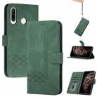 For Huawei Y6 2019 Cubic Skin Feel Flip Leather Phone Case(Dark Green) - 1