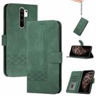 For OPPO A9 2020 Cubic Skin Feel Flip Leather Phone Case(Dark Green) - 1