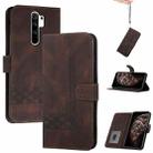 For OPPO A9 2020 Cubic Skin Feel Flip Leather Phone Case(Dark Brown) - 1