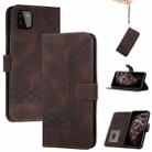 For OPPO A73 2020 Cubic Skin Feel Flip Leather Phone Case(Dark Brown) - 1
