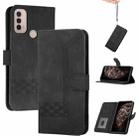 For Motorola Moto E20 / E30 / E40 Cubic Skin Feel Flip Leather Phone Case(Black) - 1