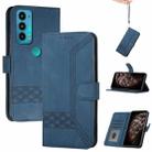 For Motorola Edge 20 Cubic Skin Feel Flip Leather Phone Case(RoyalBlue) - 1