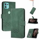 For Motorola Edge 20 Lite Cubic Skin Feel Flip Leather Phone Case(Dark Green) - 1