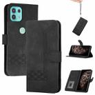 For Motorola Edge 20 Lite Cubic Skin Feel Flip Leather Phone Case(Black) - 1