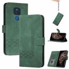 For Motorola Moto G Play 2021 Cubic Skin Feel Flip Leather Phone Case(Dark Green) - 1