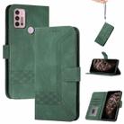 For Motorola Moto G Stylus 2021 Cubic Skin Feel Flip Leather Phone Case(Dark Green) - 1