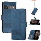 For Google Pixel 6 Cubic Skin Feel Flip Leather Phone Case(RoyalBlue) - 1