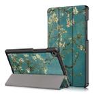 For Lenovo Tab M8 Coloured Drawing Pattern Horizontal Deformation Flip Leather Case with Three-folding Holder(Apricot Flower) - 1