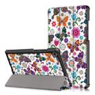 For Lenovo Tab M8 Coloured Drawing Pattern Horizontal Deformation Flip Leather Case with Three-folding Holder(Butterfly) - 1