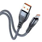 ADC-005 6A USB to USB-C / Type-C Weave Fast Charging Data Cable, Length:0.5m(Black) - 1