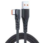 6A 66W USB to USB-C / Type-C Elbow Mobile Phone Game Fast Data Cable, Length:0.5m(Black) - 1